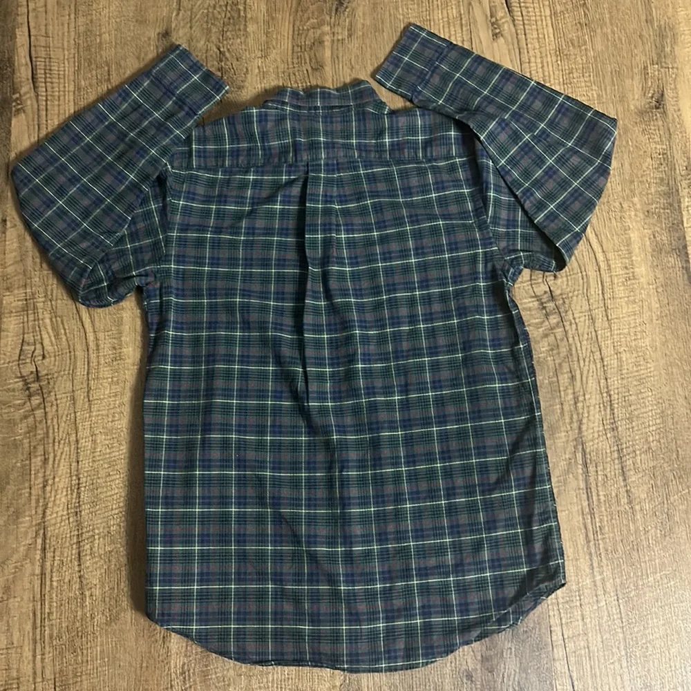 Ralph Lauren boys long sleeve plaid button up shirt size XL 20 with Red logo
